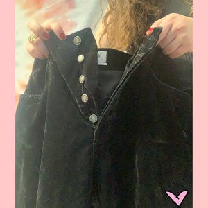 Free People black velvet jeans
